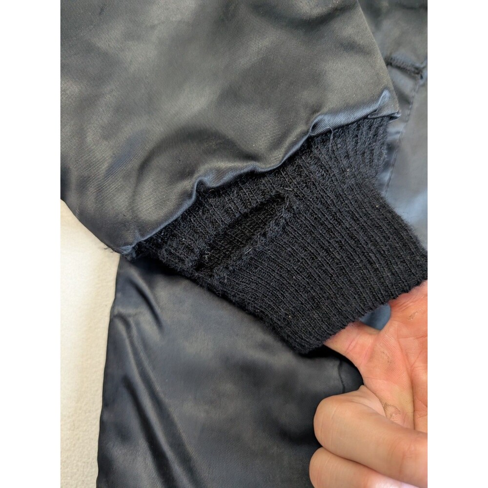 Vtg 90s Mens Medium Snap On Racing Quilt Lined Satin Bomber Jacket USA Snapon - Picture 12 of 16